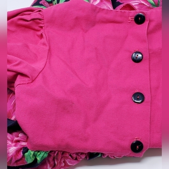 VINTAGE PLUM PUDDING LTD GIRLS DRESS NAVY BLUE PINK FLOWERS FULL SWIRLY SKIRT 6X - Picture 6 of 16